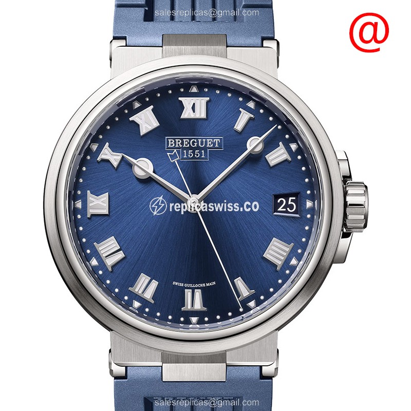 Elegant Breguet Marine Replica, Automatic Movement & Blue钛 Case | Rubber Strap Watch
