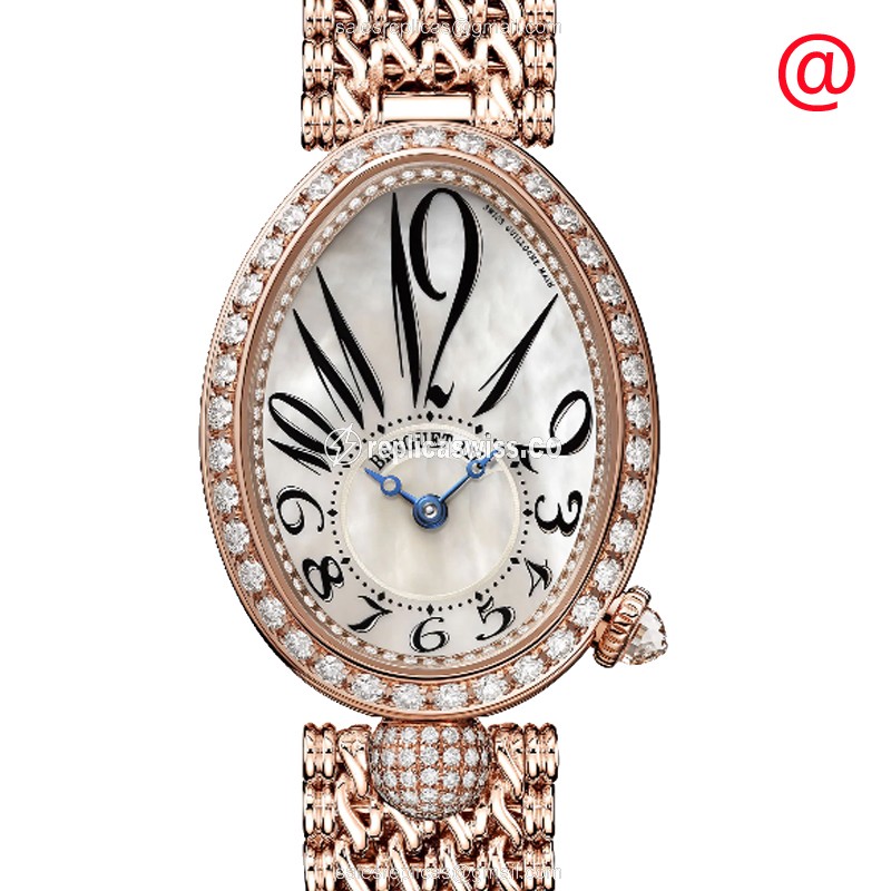 Elegant Breguet Reine De Naples Replica, Automatic Movement, White Dial, 18kt Gold Case & Straps