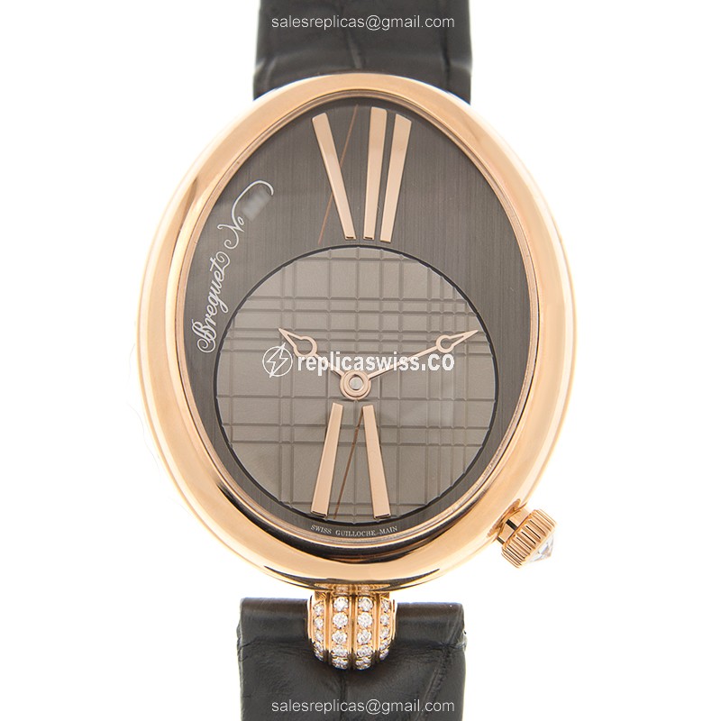 Elegant Breguet Reine De Naples Replica in 18kt Gold, Automatic Movement, Gray Dial Watch