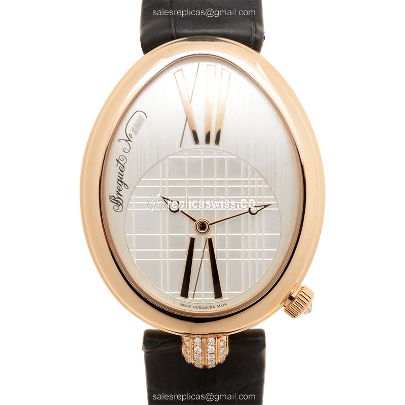 Elegant Breguet Reine De Naples Replica in 18kt Gold, Automatic Movement & Silver Dial Watch