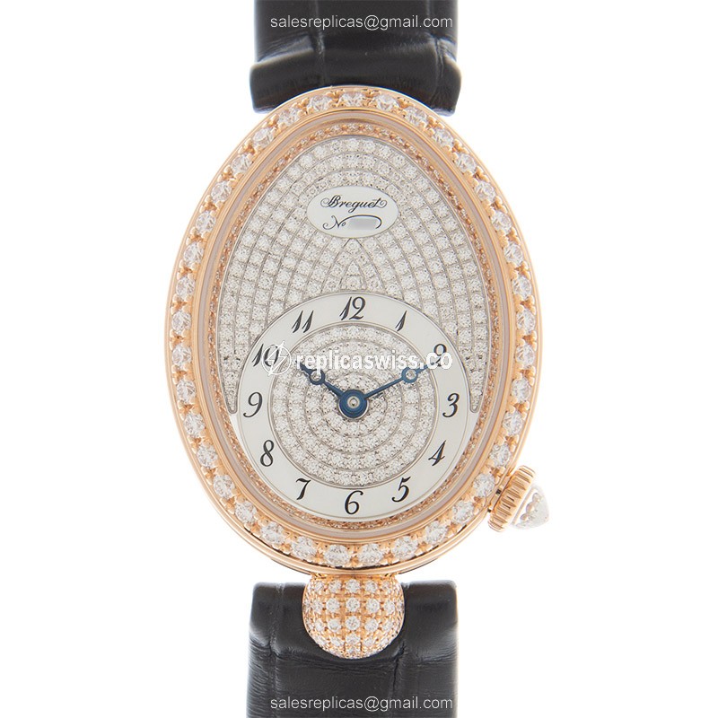 Elegant Breguet Reine De Naples Replica in 18kt Rose Gold, Automatic Movement, Silver Dial Watch
