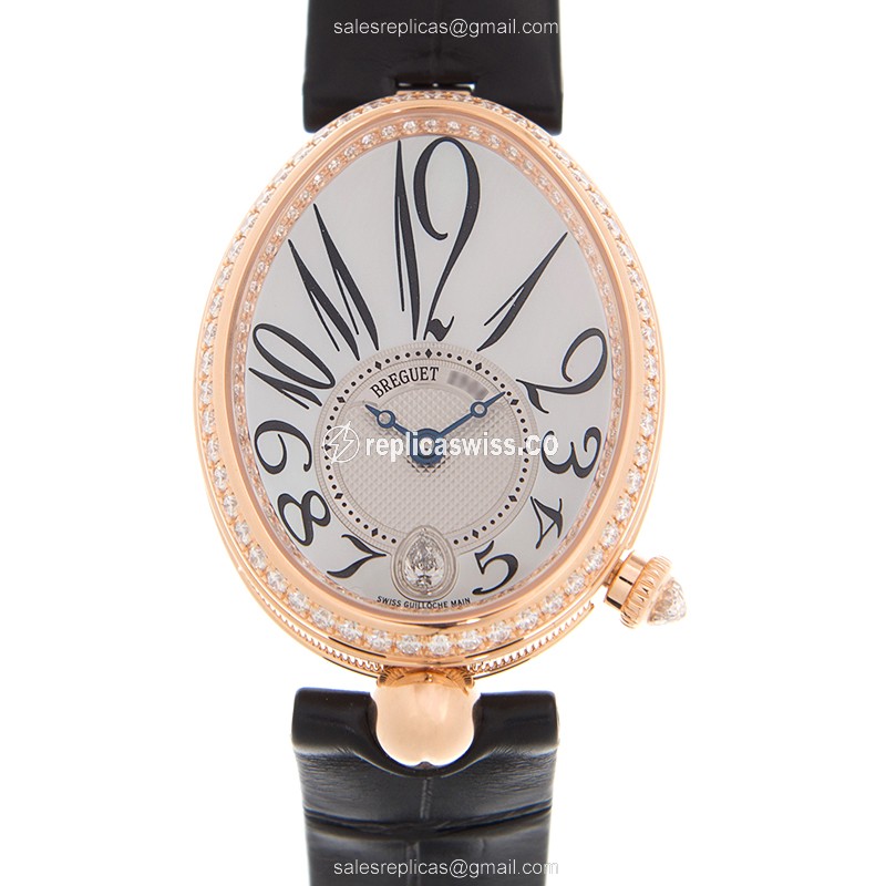 Elegant Breguet Reine De Naples Replica in 18kt Rose Gold, Automatic Movement & White Dial Watch