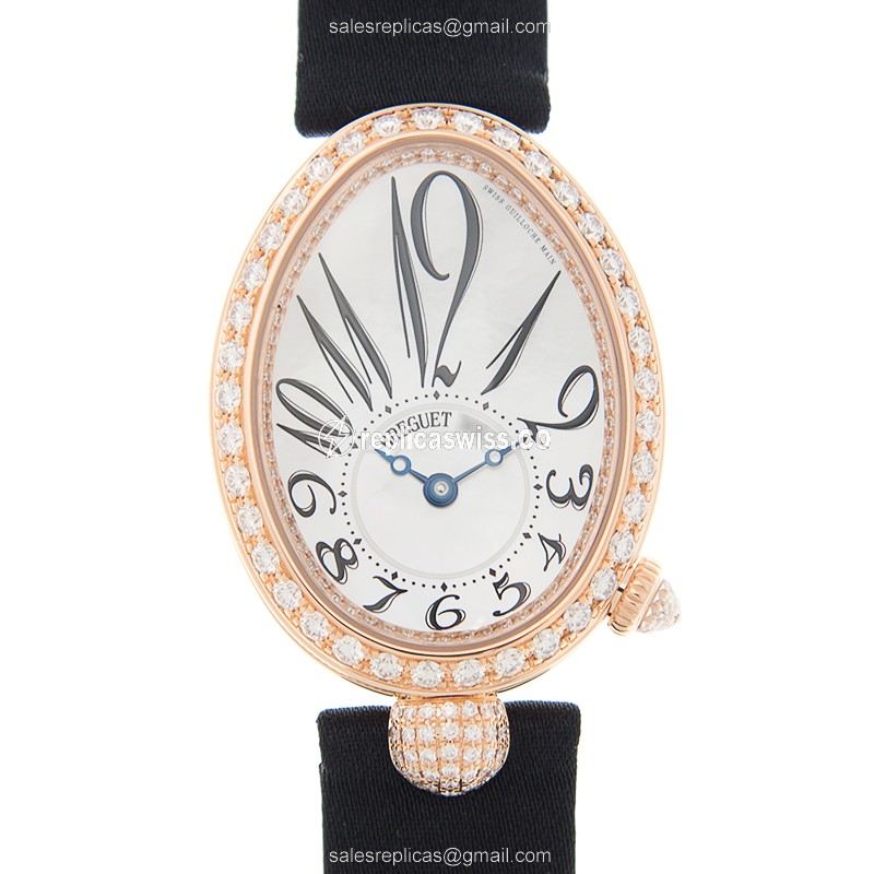 Elegant Breguet Reine De Naples Replica in 18kt Rose Gold, Automatic Movement, White Dial Watch