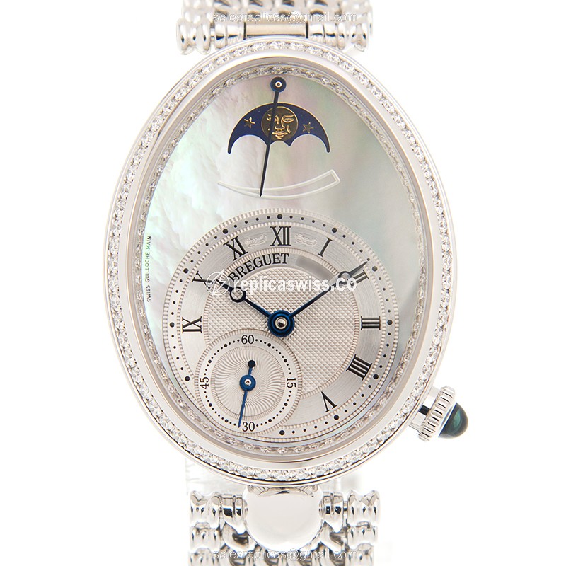 Elegant Breguet Reine De Naples Replica in 18kt White Gold, Automatic Movement, White Crystal