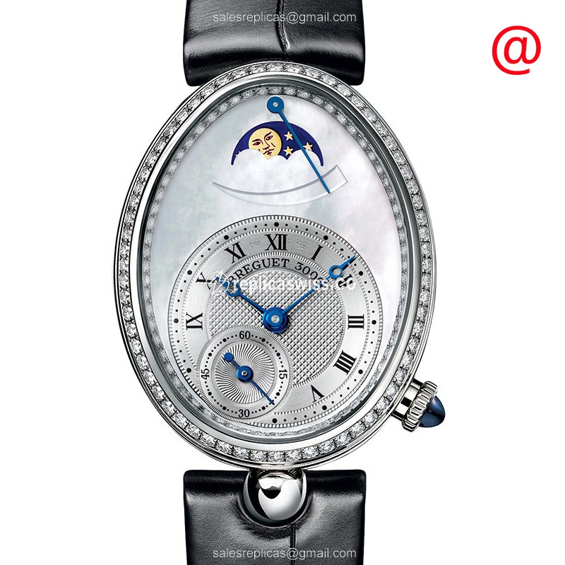 Elegant Breguet Reine De Naples Replica in 18kt White Gold, Automatic Movement, White Dial Watch