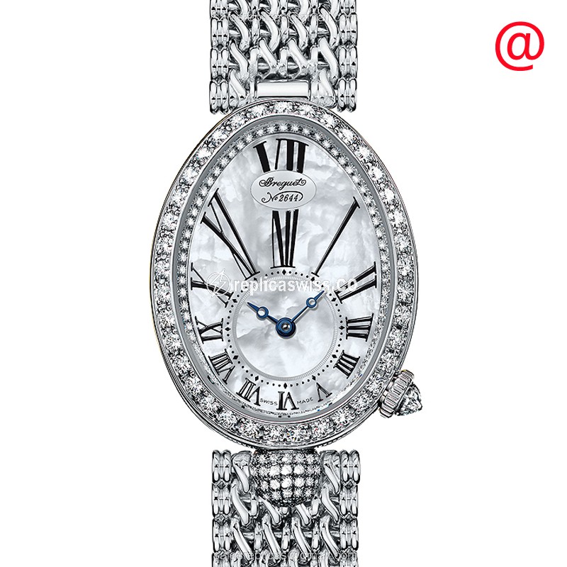 Elegant Breguet Reine De Naples Replica in 18kt White Gold, Automatic Movement, White Dial Watch