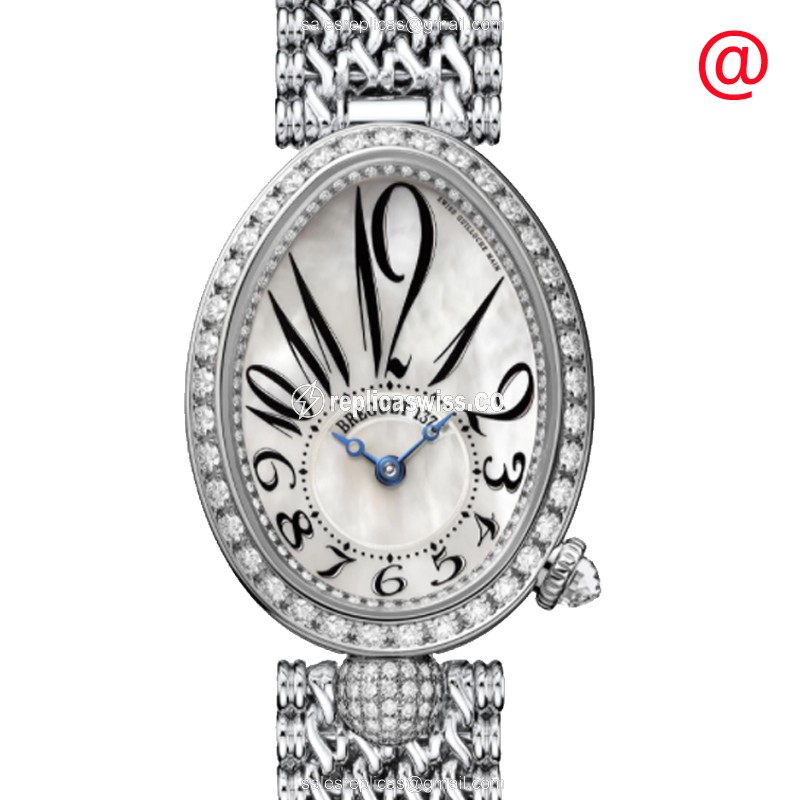 Elegant Breguet Reine De Naples Replica in 18kt White Gold, Automatic Movement, White Dial Watch