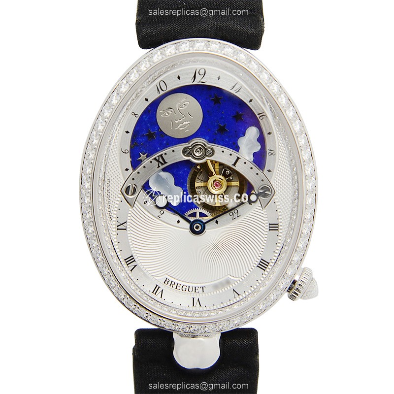 Elegant Breguet Reine De Naples Replica in 18kt White Gold, Automatic Movement, White Dial Watch