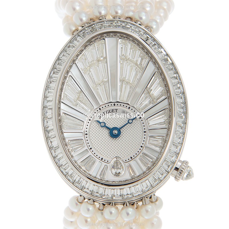 Elegant Breguet Reine De Naples Replica in 18kt White Gold with Automatic Movement Silver Dial