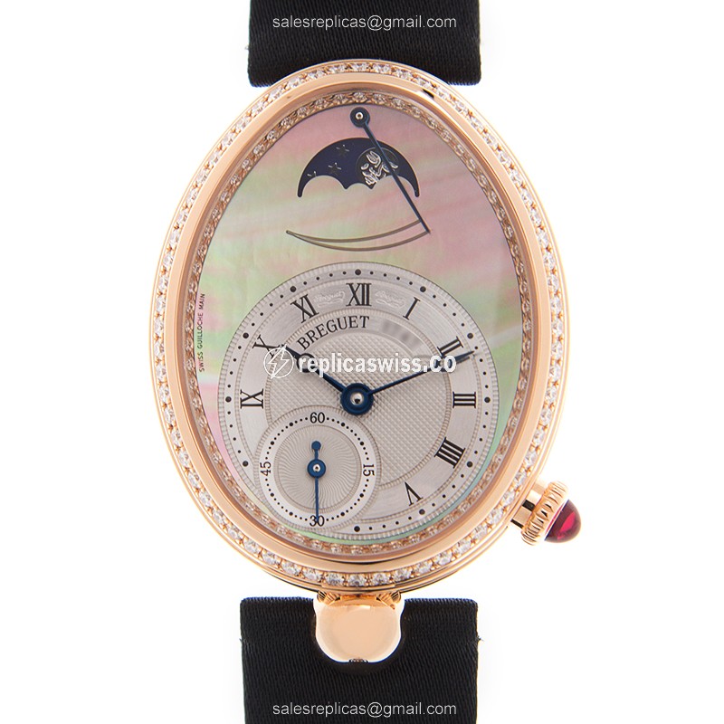 Elegant Breguet Reine De Naples Replica in White Dial 18kt Rose Gold, Automatic Movement Watch