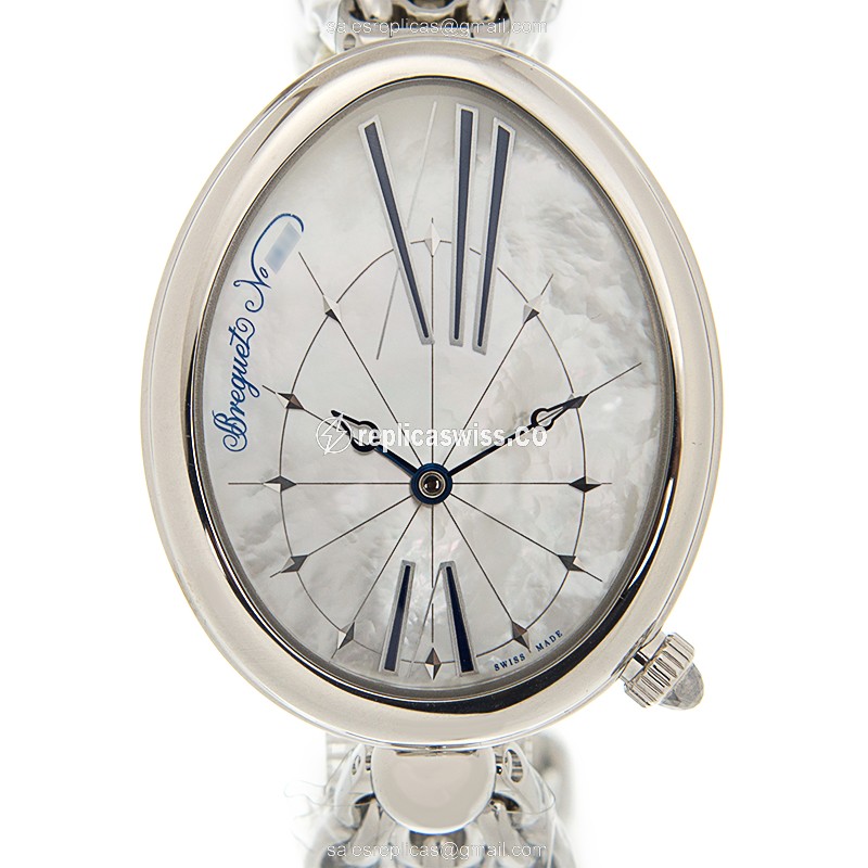 Elegant Breguet Reine De Naples Replica in White Dial & Stainless Steel Case, Automatic Movement