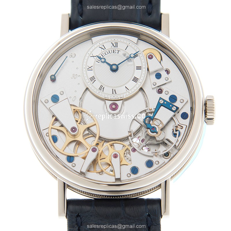 Elegant Breguet Tradition Replica in 18kt Gold Case, Automatic Movement & Silver Dial Watch