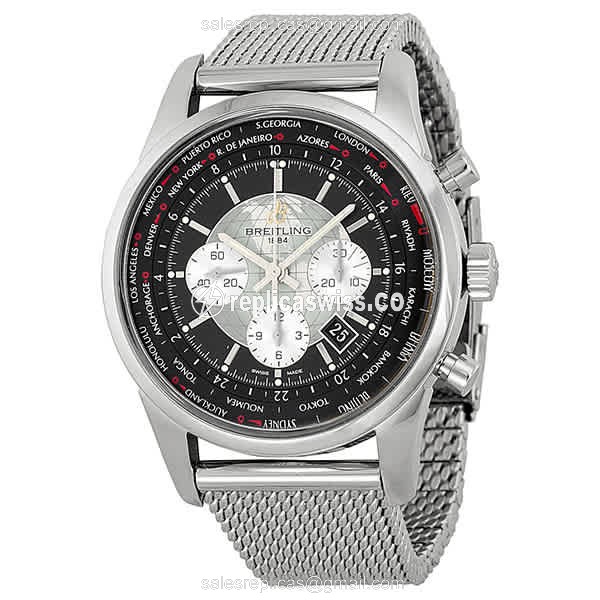 Elegant Breitling AB0510U4 Replica Watch | Black Dial, Automatic Movement, Stainless Steel Case
