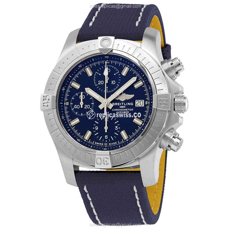 Elegant Breitling Avenger II Automatic Replica in Blue Dial Steel Case Watch
