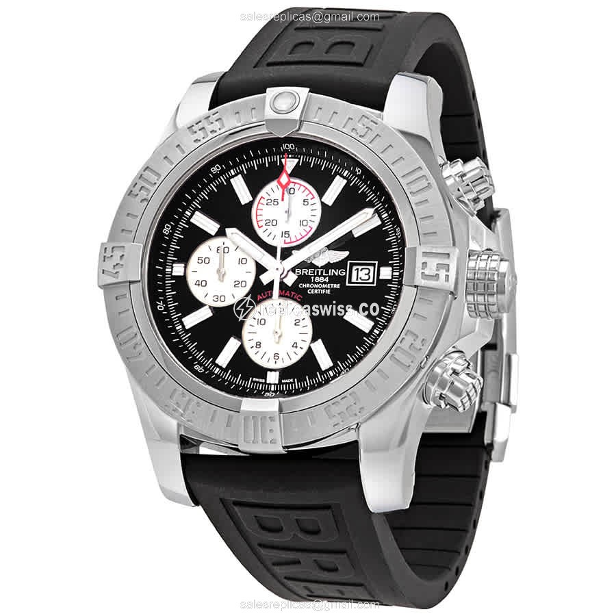 Elegant Breitling Avenger II Replica with Automatic Movement Black Dial on Steel Case Watch