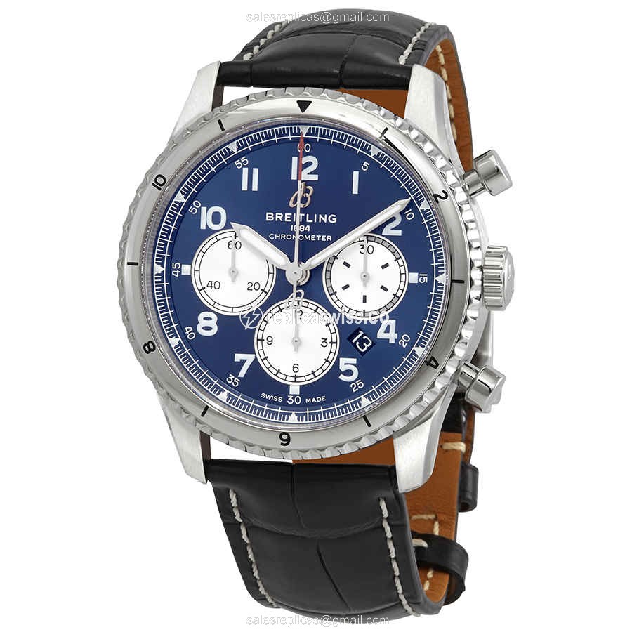 Elegant Breitling Aviator 8 Replica in Blue Dial Stainless Steel, Automatic Movement Watch