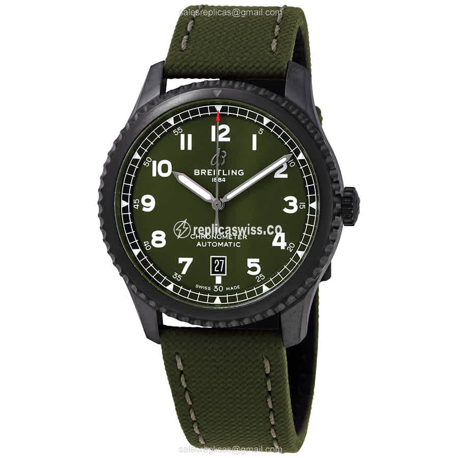 Elegant Breitling Aviator 8 Replica in Green Dial Steel Case, Automatic Movement Watch