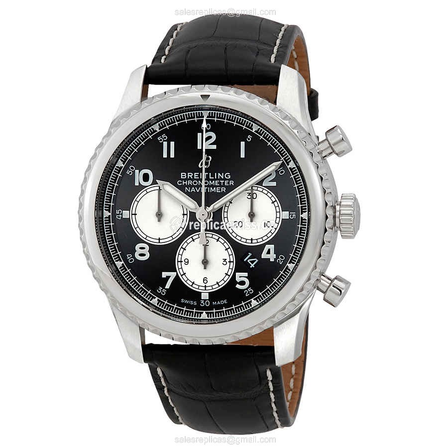 Elegant Breitling AVIATOR 8 Replica in Stainless Steel, Automatic Movement, Black Dial Watch