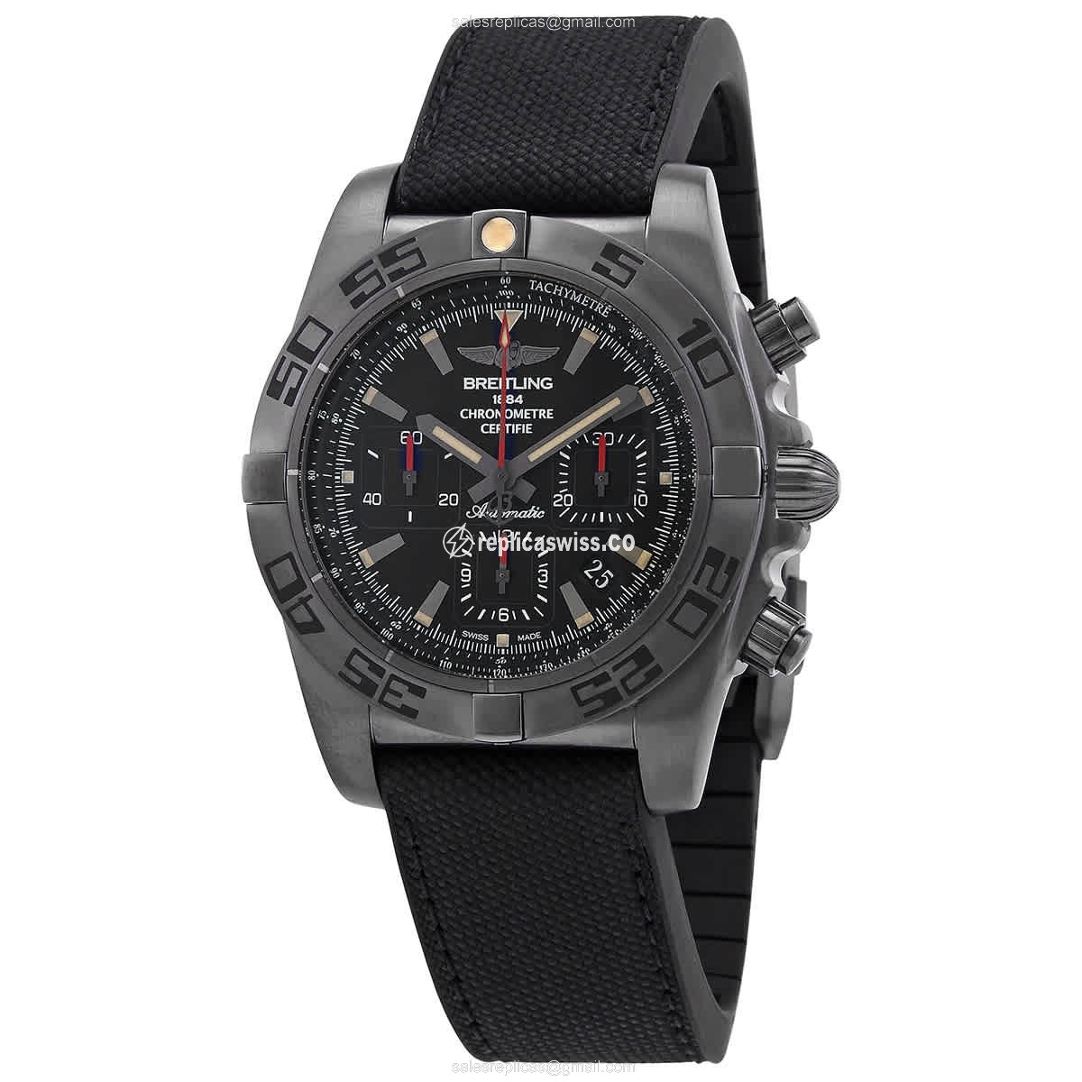 Elegant Breitling Chronomat B01 Replica in Black Dial & Stainless Steel Case with Automatic