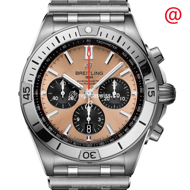 Elegant Breitling Chronomat B01 Replica in Brown Dial & Stainless Steel Case, Automatic Movement