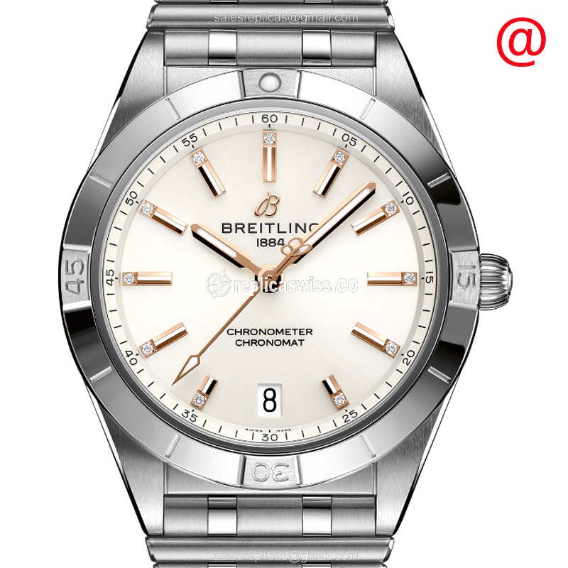 Elegant Breitling Chronomat B01 Replica in Stainless Steel, Automatic Movement & White Dial Watch