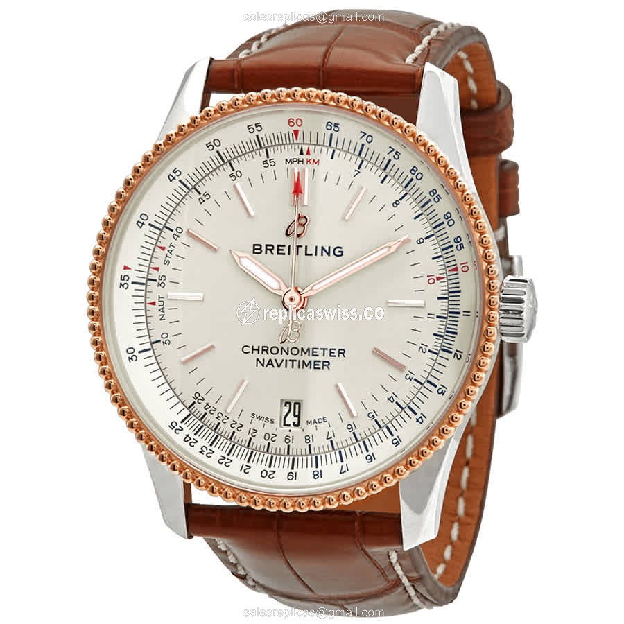 Elegant Breitling Navitimer 1 Replica, Automatic Movement, Stainless Steel Case, Silver Dial Watch