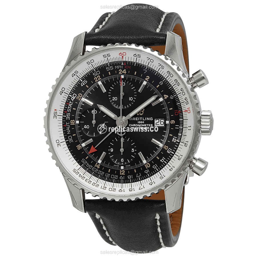 Elegant Breitling NAVITIMER 1 Replica in Black Dial & Stainless Steel Case, Automatic Movement Watch