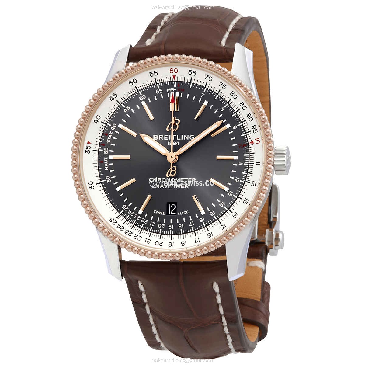 Elegant Breitling NAVITIMER 1 Replica in Black Dial & Stainless Steel Case with Automatic Movement