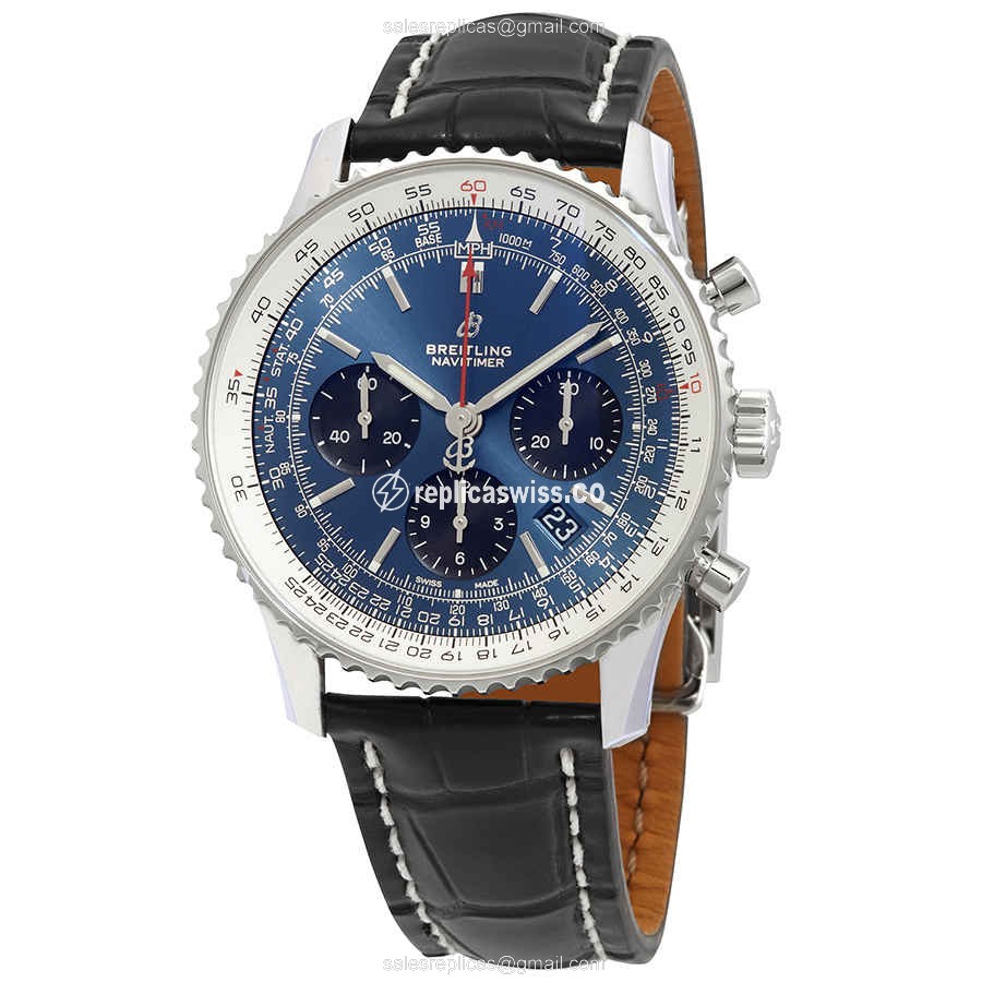 Elegant Breitling Navitimer 1 Replica in Blue Dial Stainless Steel Case with Automatic Movement