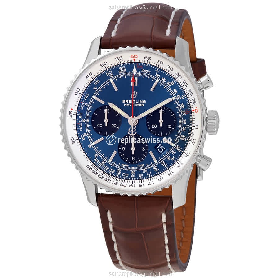 Elegant Breitling Navitimer 1 Replica in Blue Dial & Stainless Steel Case with Automatic Movement