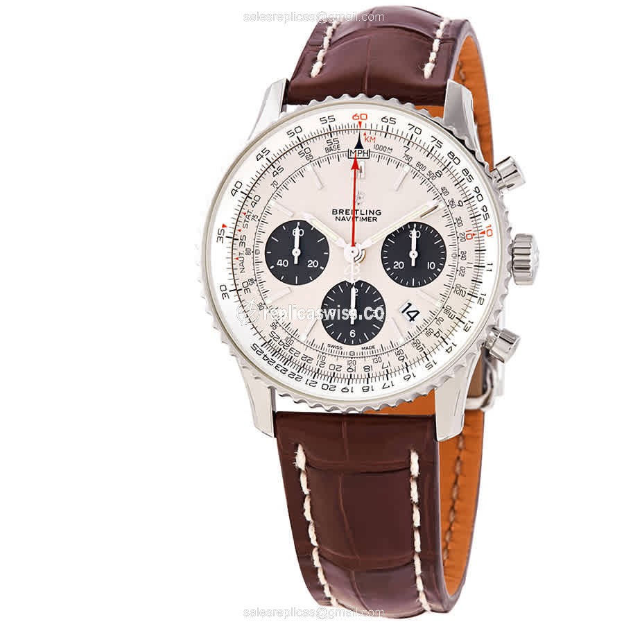 Elegant Breitling Navitimer 1 Replica in Silver Dial Stainless Steel Case with Automatic