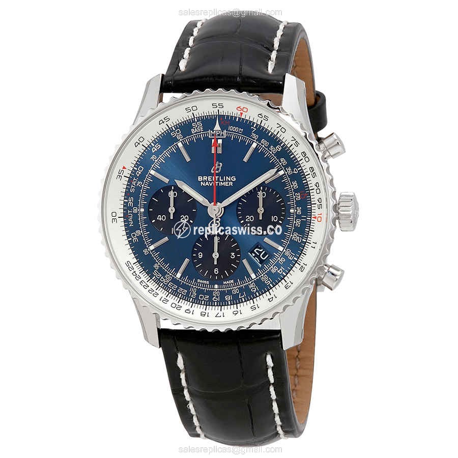 Elegant Breitling Navitimer 1 Replica in Stainless Steel Case & Blue Dial, Automatic Movement Watch