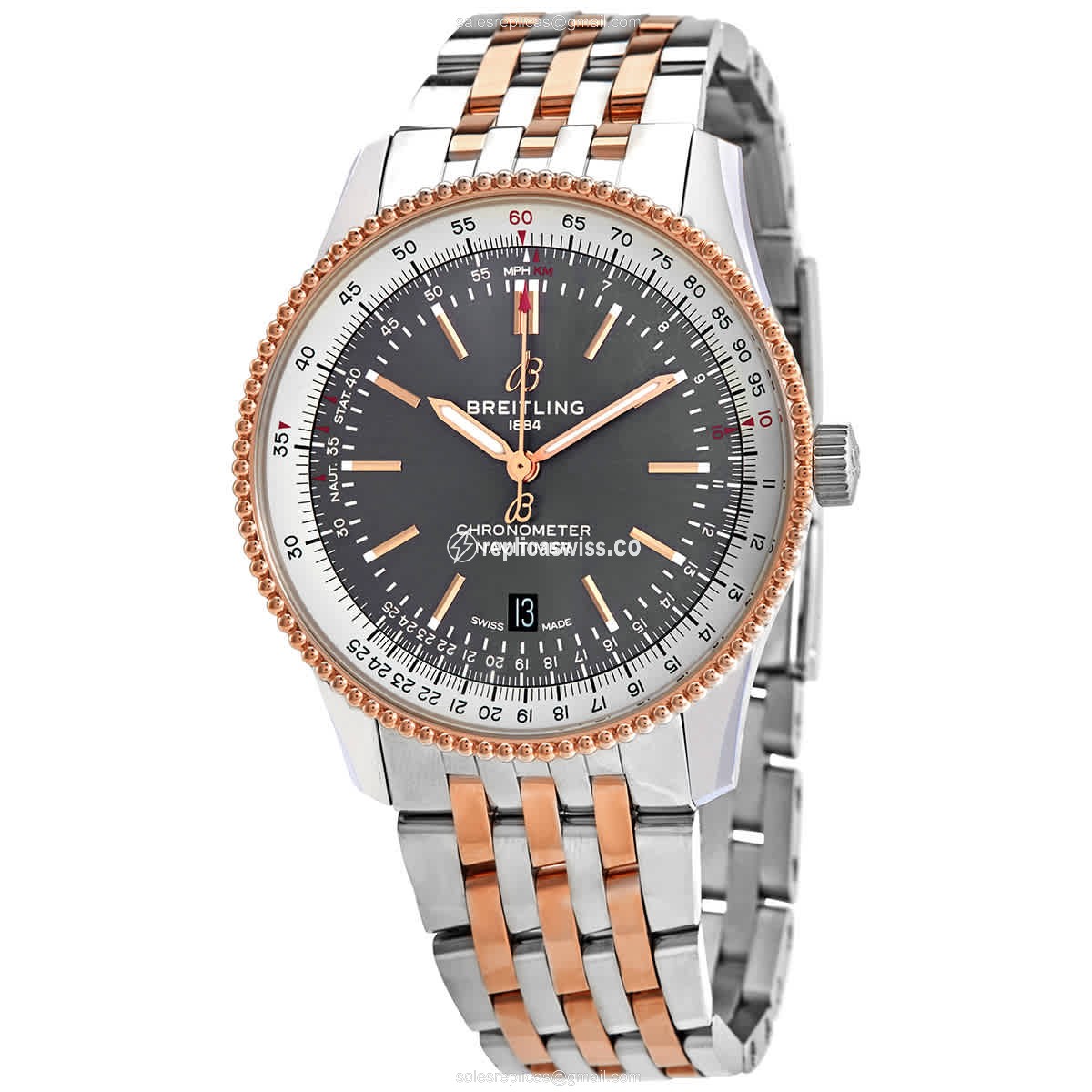 Elegant Breitling NAVITIMER Replica in Stainless Steel & Gray Dial, Automatic Movement Watch