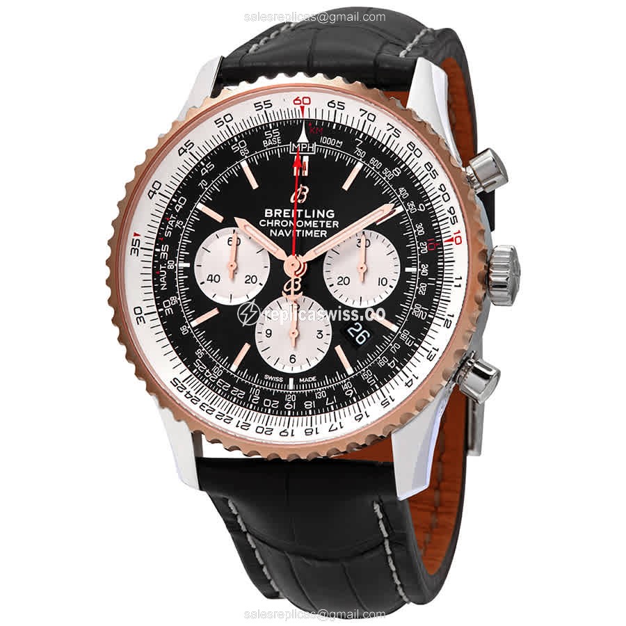 Elegant Breitling UB0127211B1P1 Navitimer 1 Replica in Stainless Steel with Black Dial and