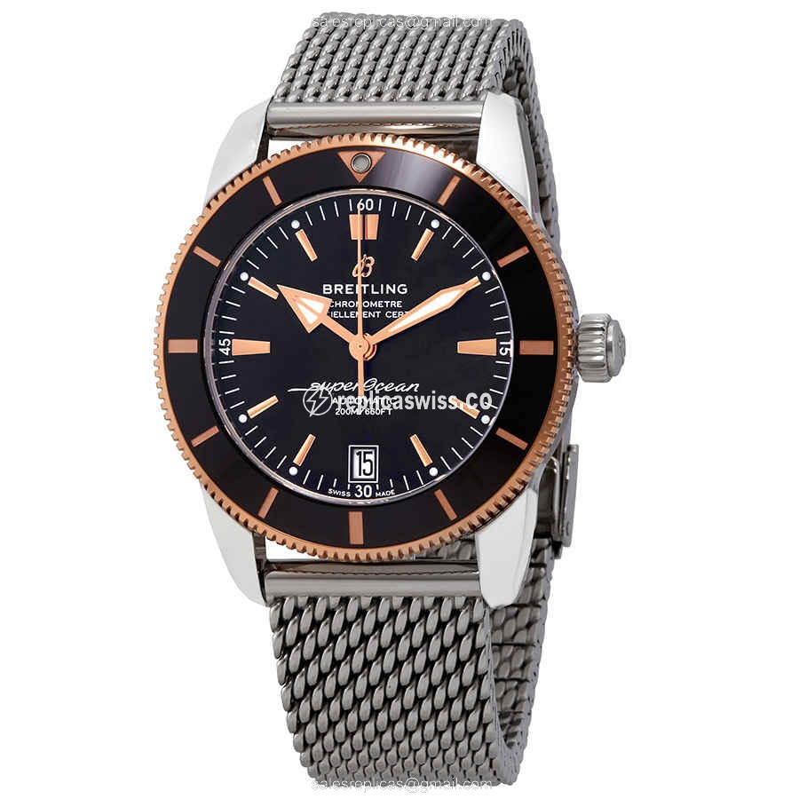 Elegant Breitling UB2010121B1A1 Superocean Replica in Stainless Steel with Black Dial Automatic
