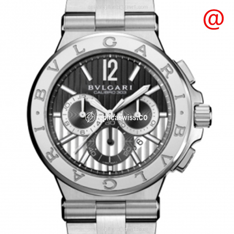 Elegant Bulgari 101880 DIAGONO Replica Watch with Automatic Movement White Dial on Silver Steel