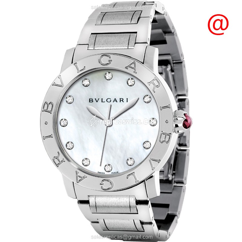 Elegant Bulgari 101975 Replica Watch in White Dial & Steel Case with Automatic Movement