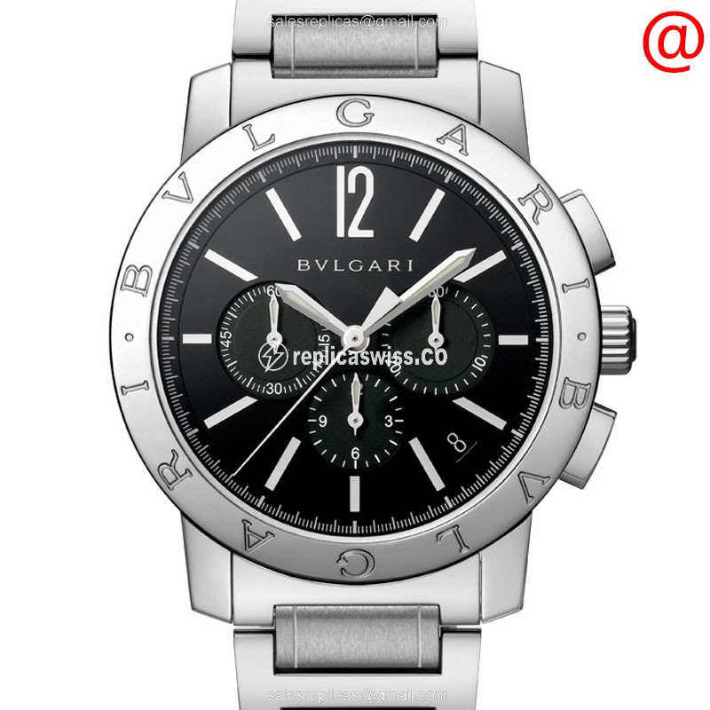 Elegant Bulgari 102045 Automatic Replica Watch | Black Dial & Steel Case