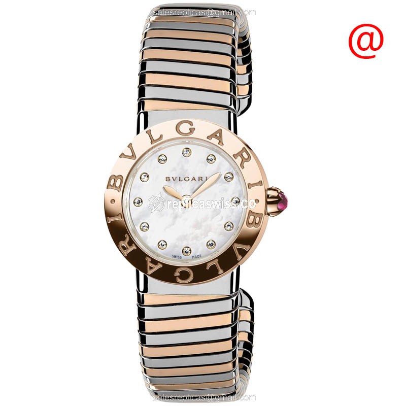 Elegant Bulgari 102147 Quartz Replica Watch | White Dial, 18kt Gold Case & Strap