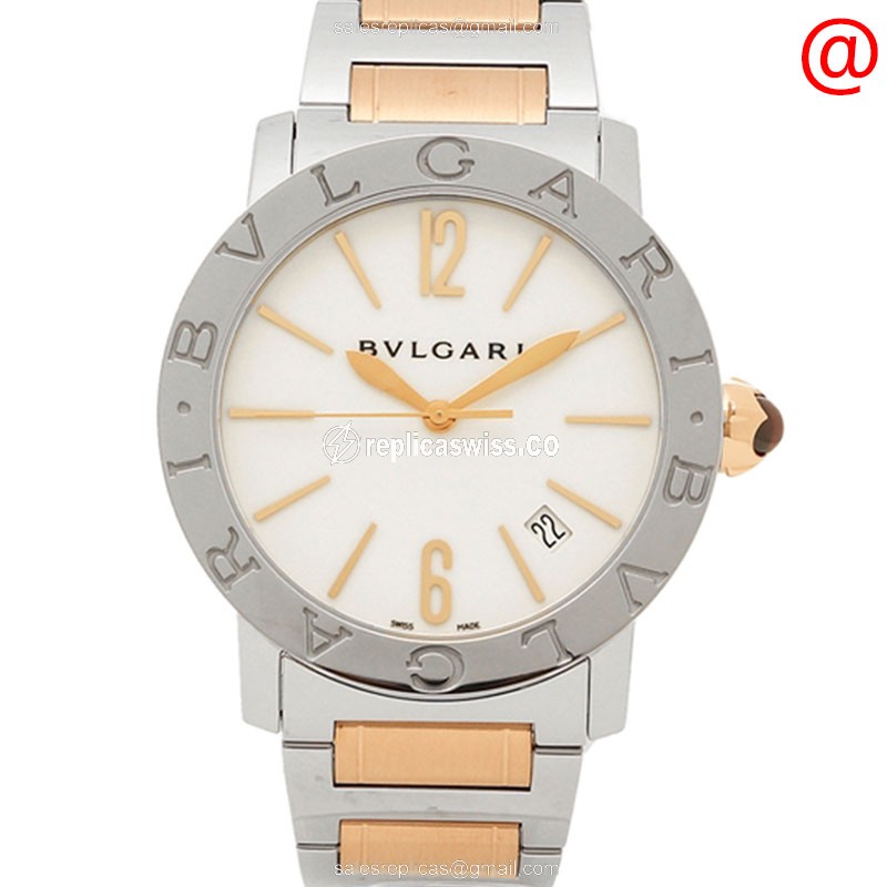 Elegant Bulgari 102266 Automatic Watch | White Dial & 18kt Gold Strap