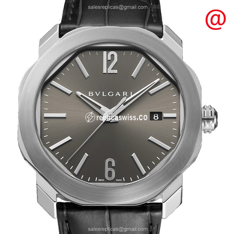 Elegant Bulgari 102855 OCTO ROMA Replica with Automatic Movement Stainless Steel Case Watch