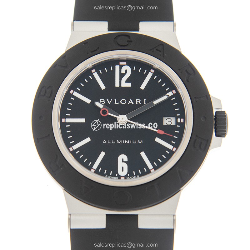 Elegant Bulgari 103445 Titanium Case Replica Watch with Automatic Movement & Black Dial