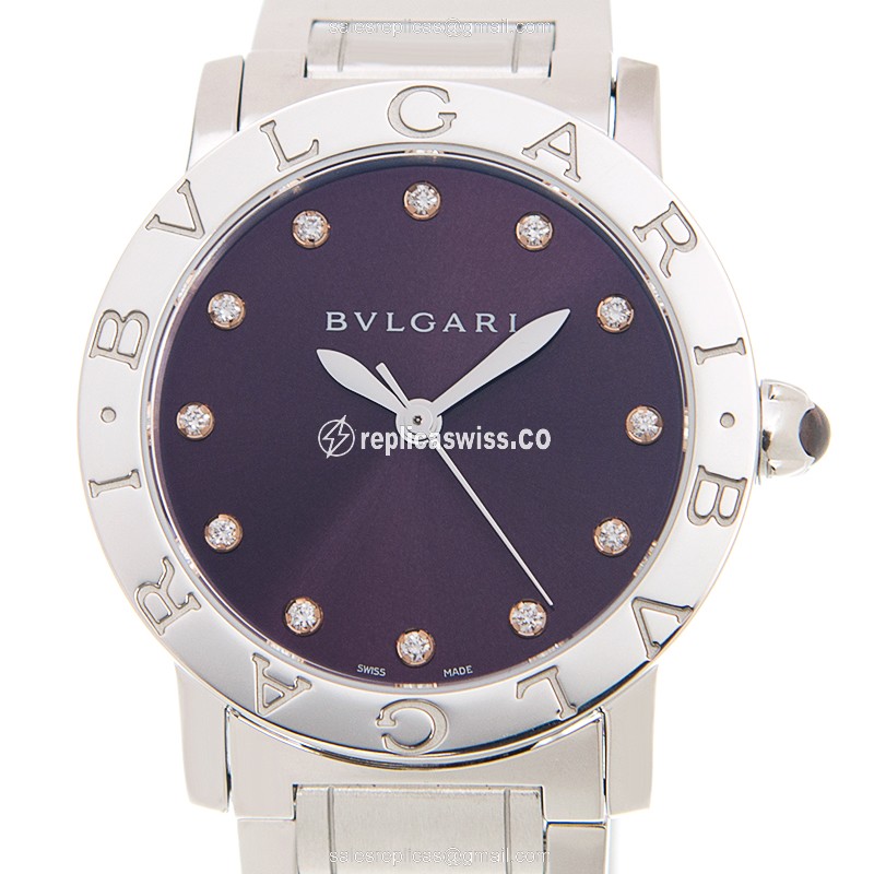 Elegant Bulgari BBL33C7SS/12 Replica Watch with Automatic Movement & Purple Dial