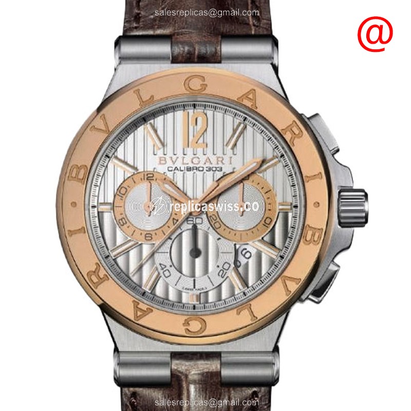 Elegant Bulgari Diagono 101879 Replica with Automatic Movement 18kt Rose Gold Case Watch