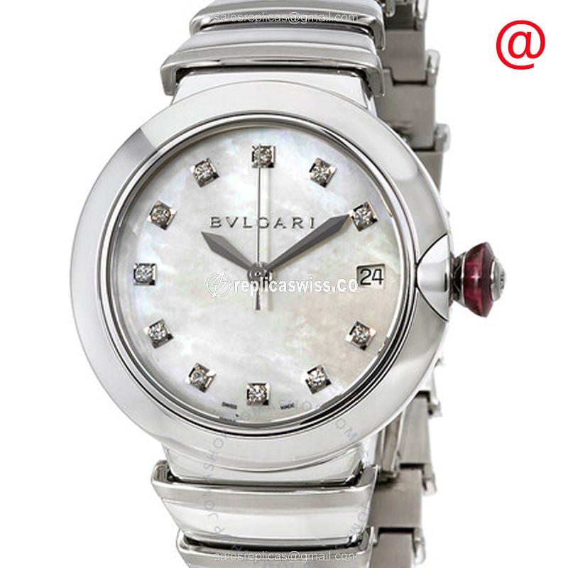 Elegant Bulgari LVCEA Replica Watch in Stainless Steel, Automatic Movement & White Dial