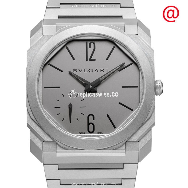 Elegant Bulgari Octo Finissimo Replica in Titanium & Automatic Movement, Gray Dial Watch