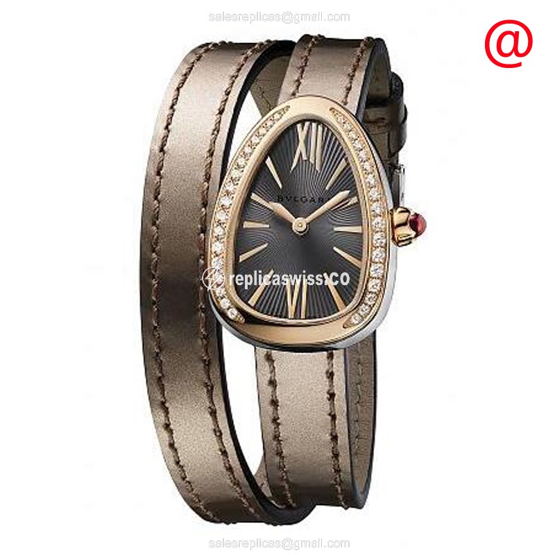 Elegant Bulgari Serpenti 102968 Replica Watch | Black Dial & 18kt Rose Gold Case