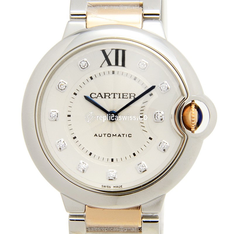 Elegant Cartier Ballon Bleu Replica in White Dial & Stainless Steel, Automatic Movement & 18kt