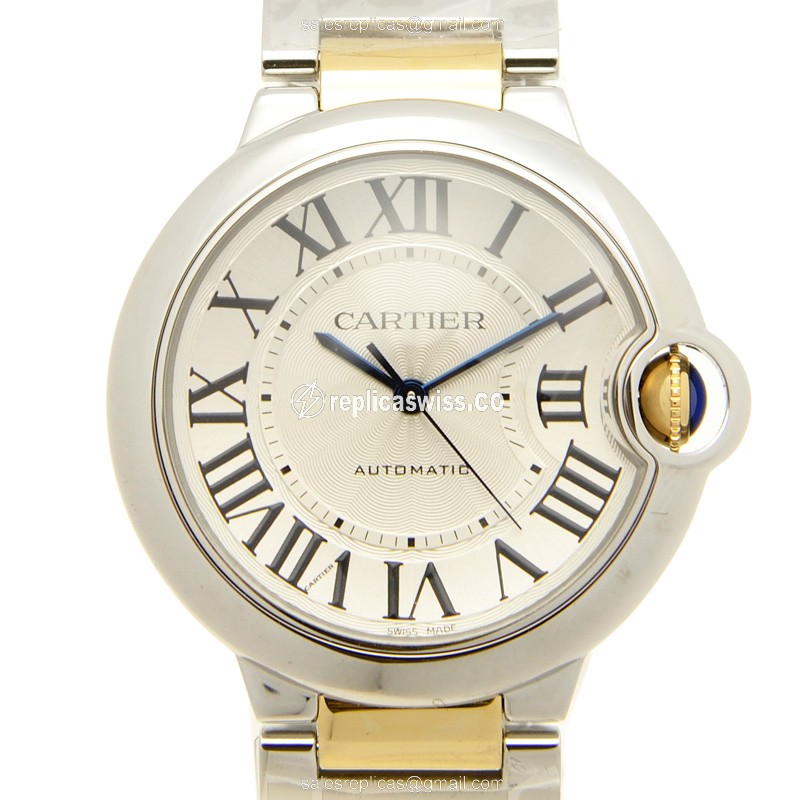 Elegant Cartier Ballon Bleu Replica with Automatic Movement Silver 18kt Steel Strap Watch