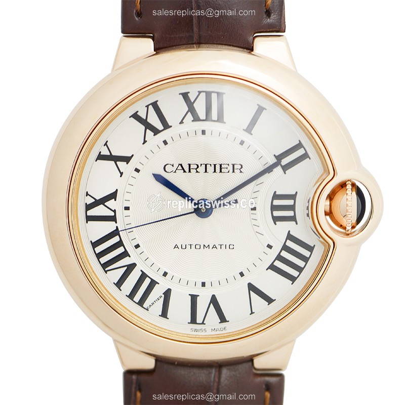 Elegant Cartier Ballon Bleu W6900456 Replica, Automatic Movement, 18kt Rose Gold Case, White Dial